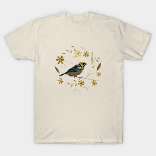 Bird with floral environment. T-Shirt